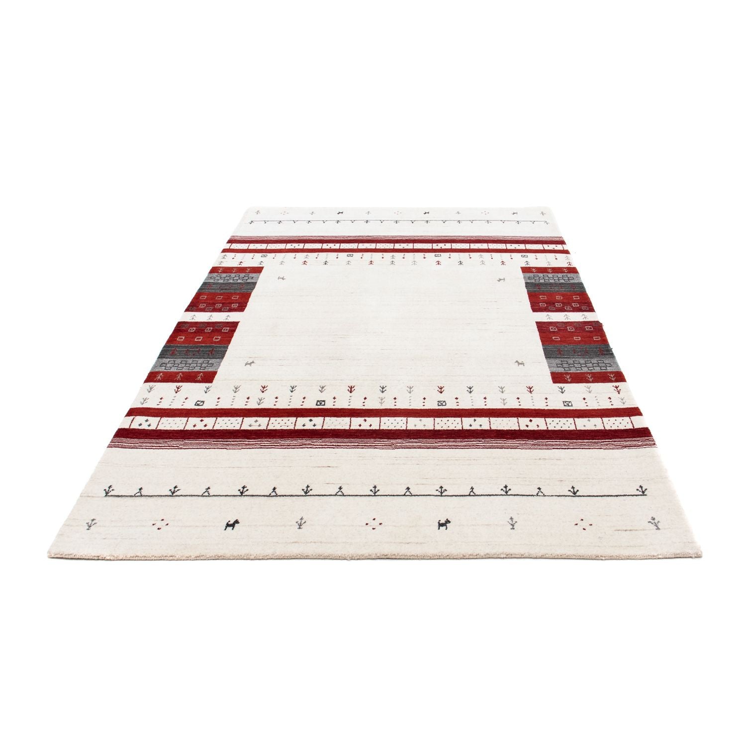 Gabbeh Tæppe - Loribaft Persisk - 201 x 140 cm - beige