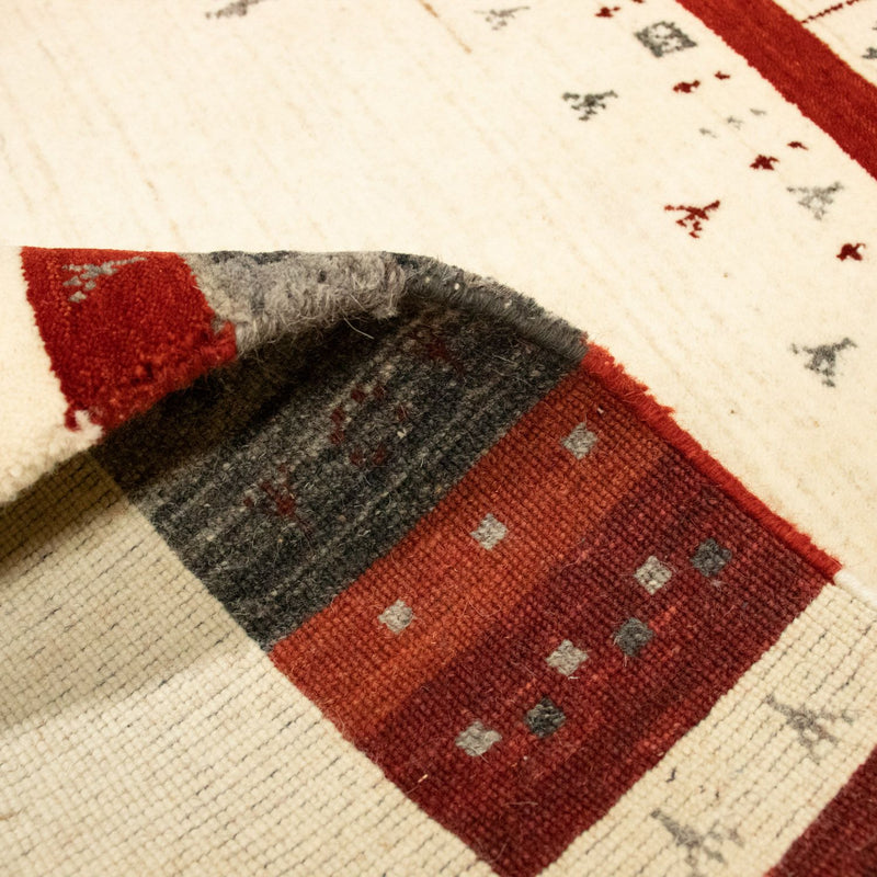 Gabbeh Tæppe - Loribaft Persisk - 161 x 92 cm - beige