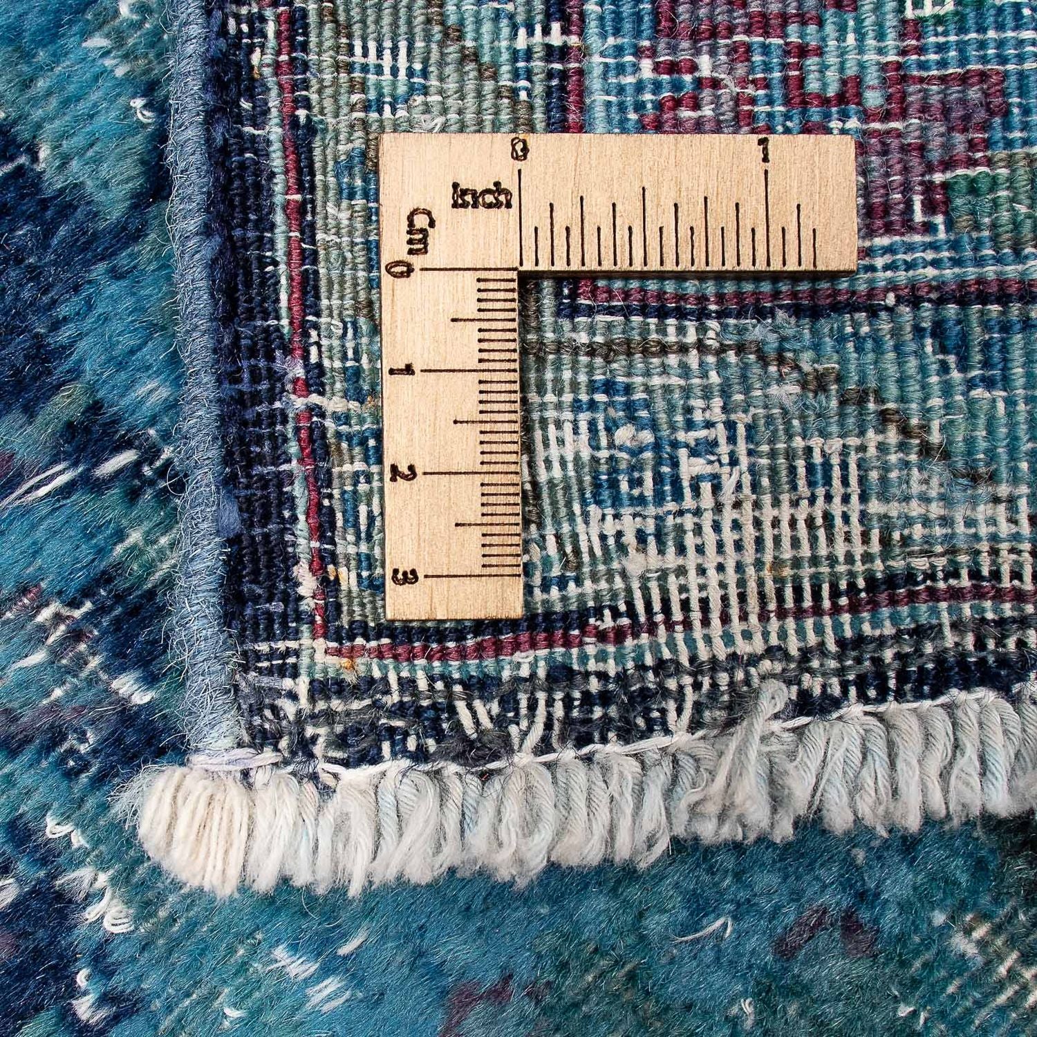 Vintage tæppe - 333 x 258 cm - blå