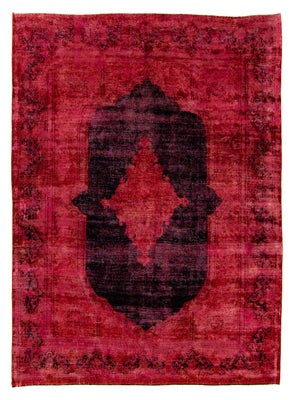 Vintage tæppe - 349 x 258 cm - mørkerød