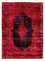 Vintage tæppe - 349 x 258 cm - mørkerød