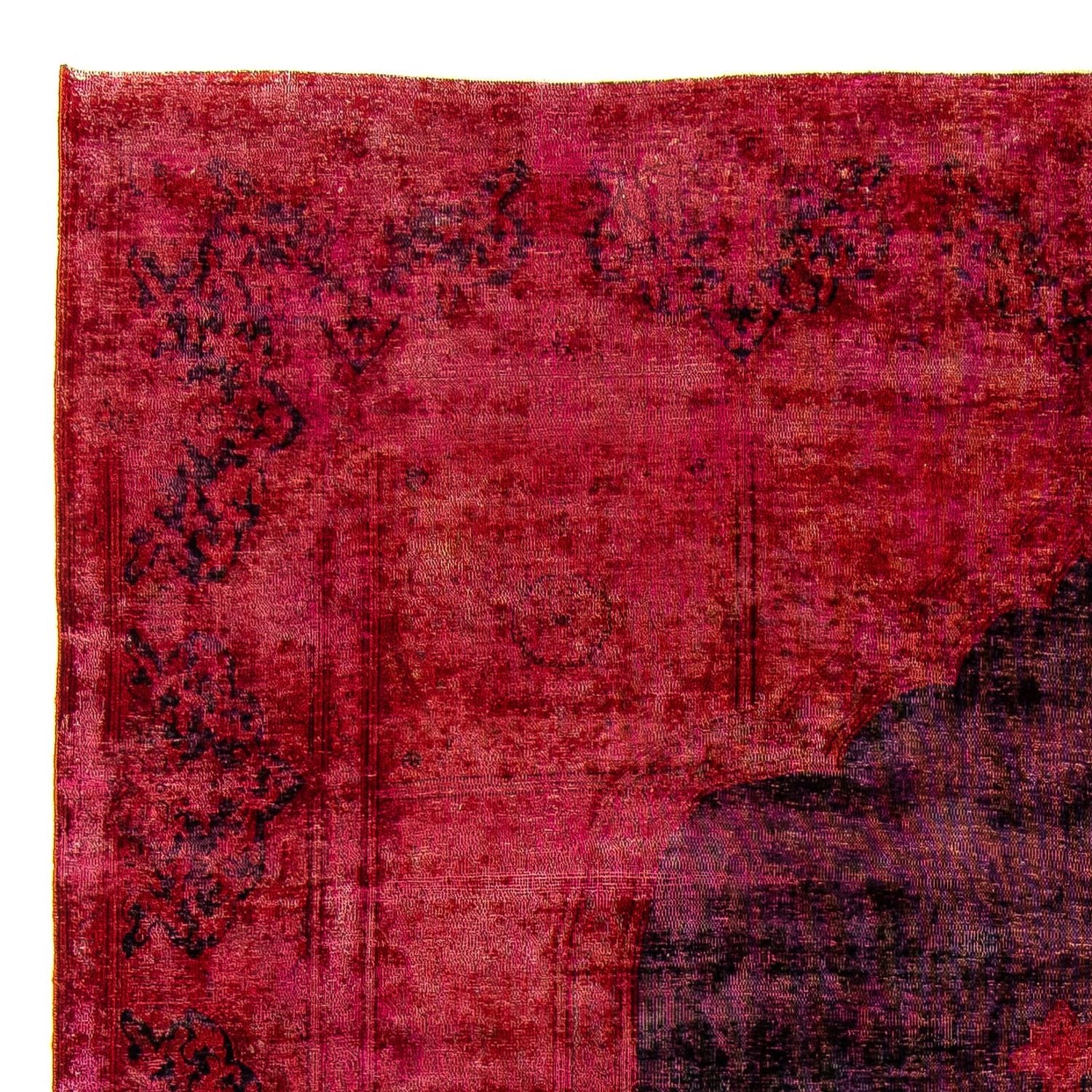 Vintage tæppe - 349 x 258 cm - mørkerød