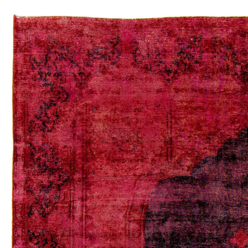 Vintage tæppe - 349 x 258 cm - mørkerød