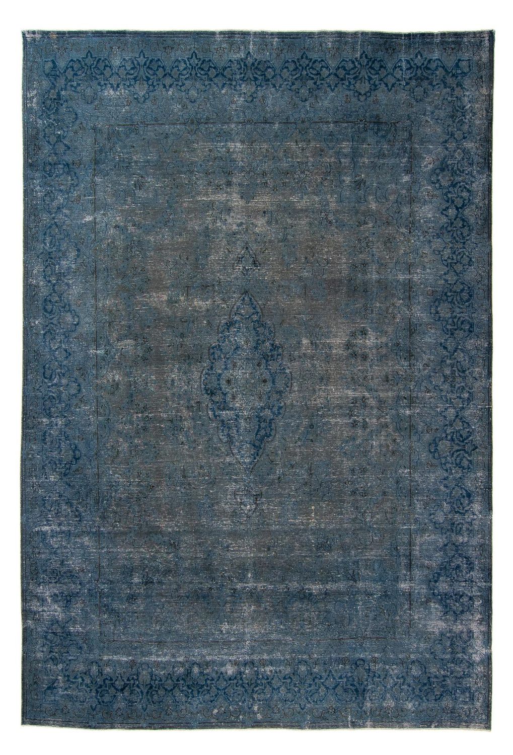 Vintage tæppe - 386 x 290 cm - mørkeblå