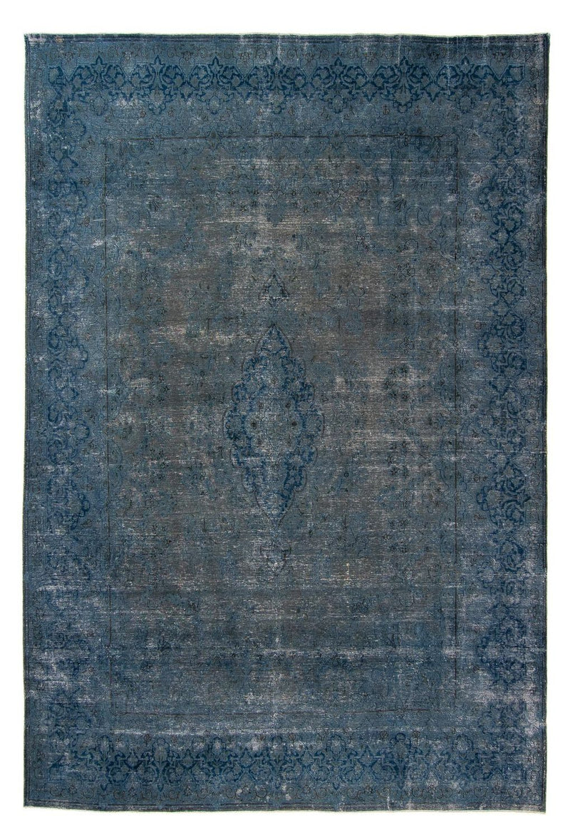 Vintage tæppe - 386 x 290 cm - mørkeblå