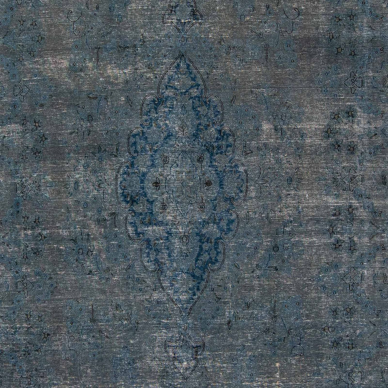 Vintage tæppe - 386 x 290 cm - mørkeblå
