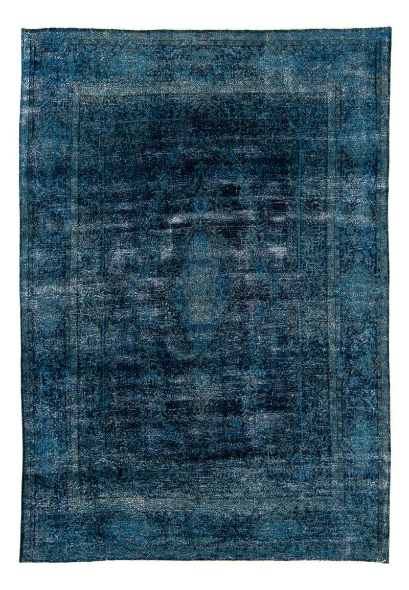 Vintage tæppe - 384 x 293 cm - mørkeblå