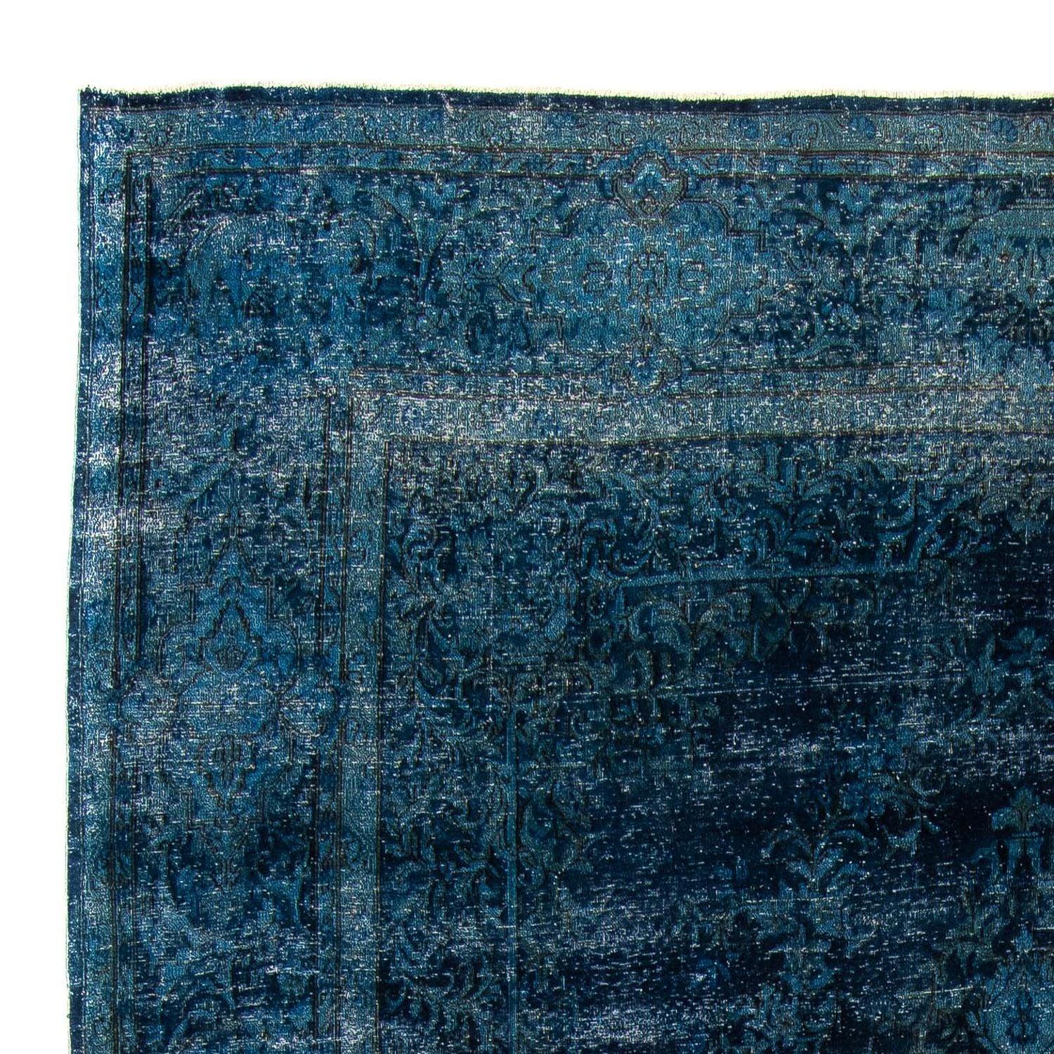 Vintage tæppe - 384 x 293 cm - mørkeblå
