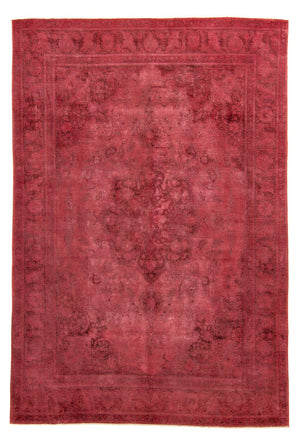 Vintage tæppe - 383 x 285 cm - mørkerød