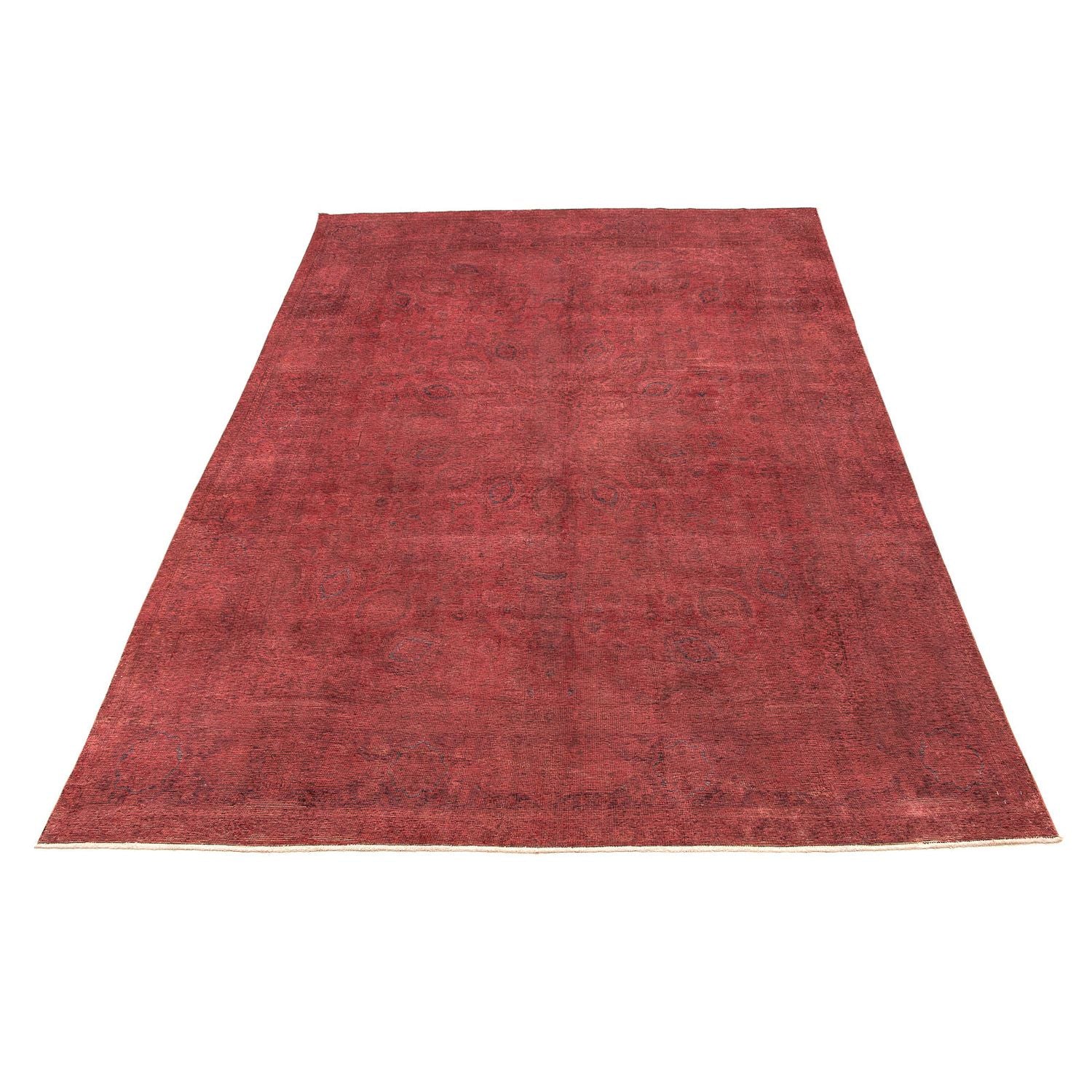 Vintage tæppe - 393 x 285 cm - mørkerød