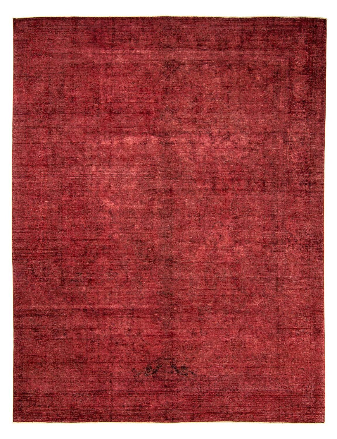 Vintage tæppe - 401 x 302 cm - mørkerød