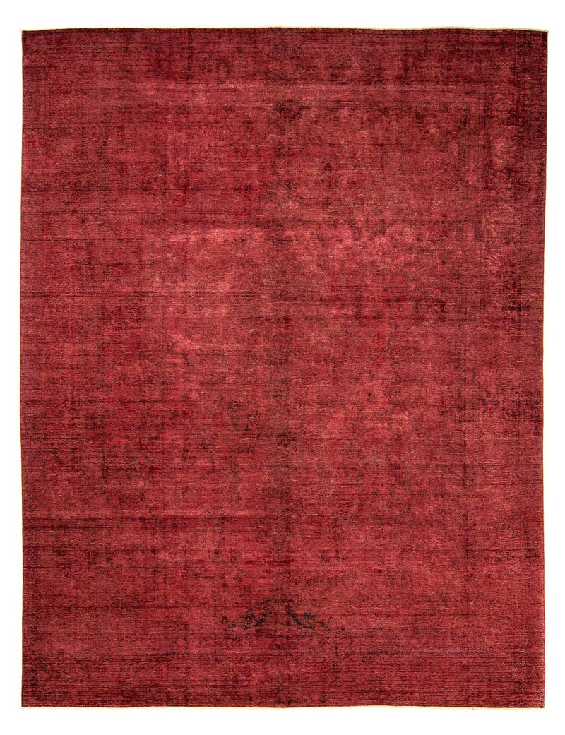 Vintage tæppe - 401 x 302 cm - mørkerød