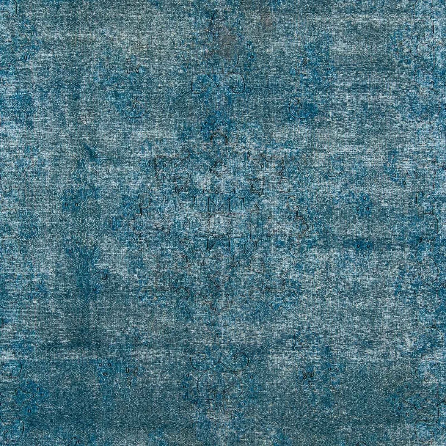 Vintage tæppe - 404 x 290 cm - mørkeblå