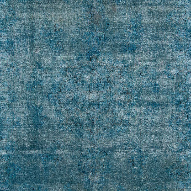 Vintage tæppe - 404 x 290 cm - mørkeblå