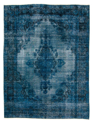 Vintage tæppe - 378 x 295 cm - mørkeblå