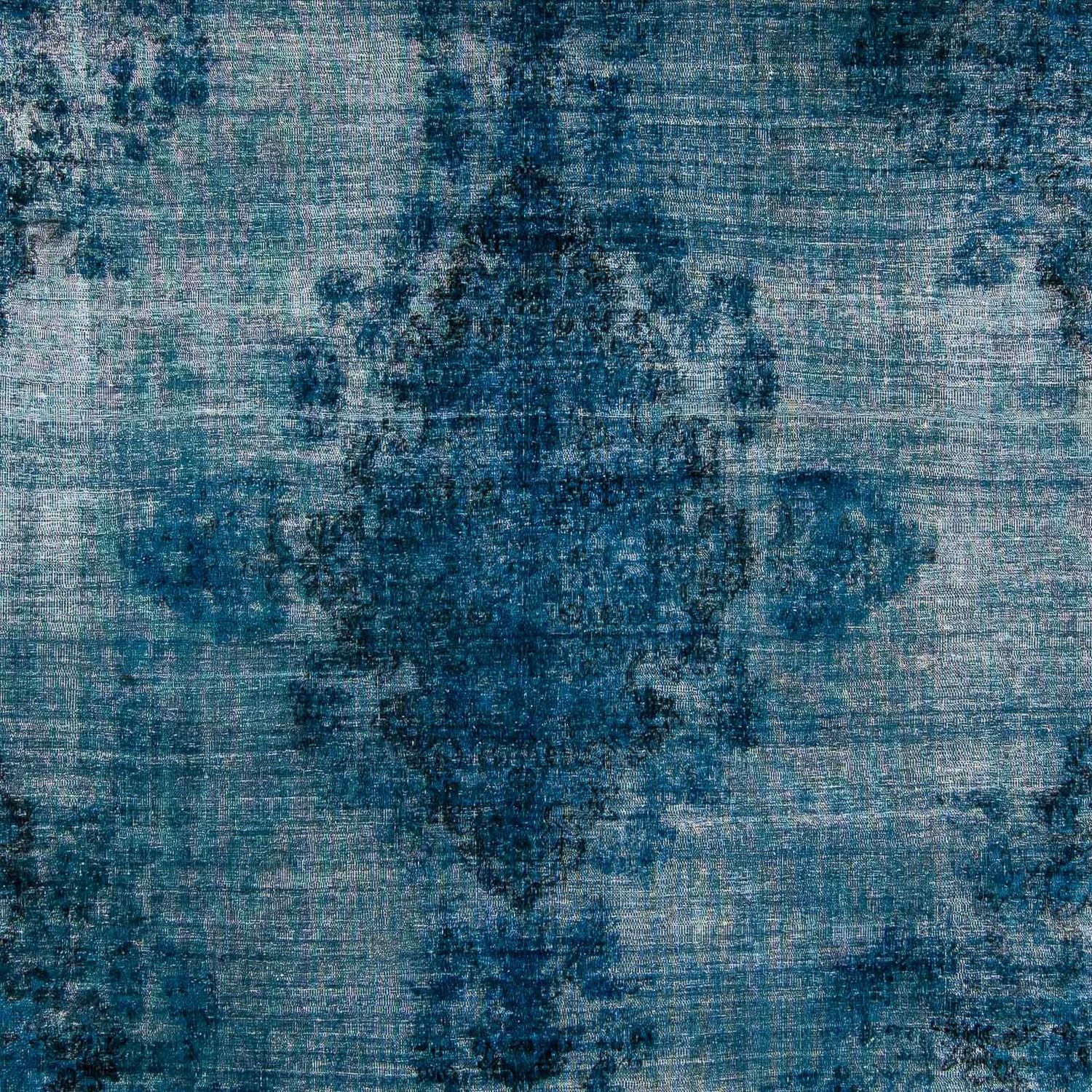 Vintage tæppe - 378 x 295 cm - mørkeblå