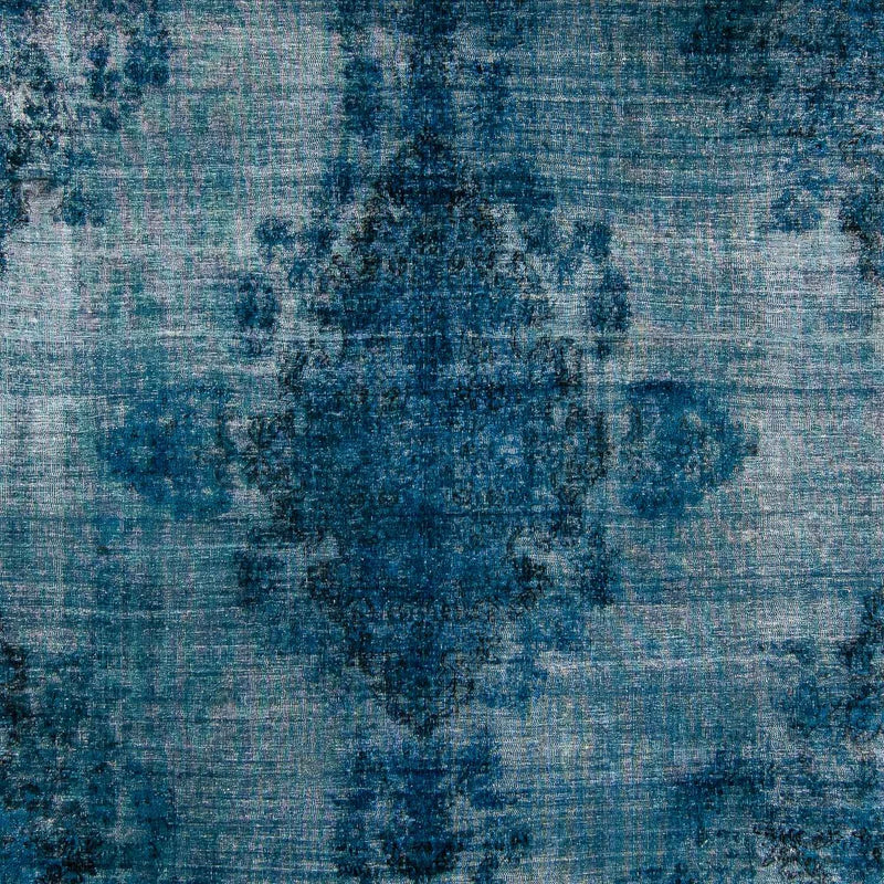Vintage tæppe - 378 x 295 cm - mørkeblå