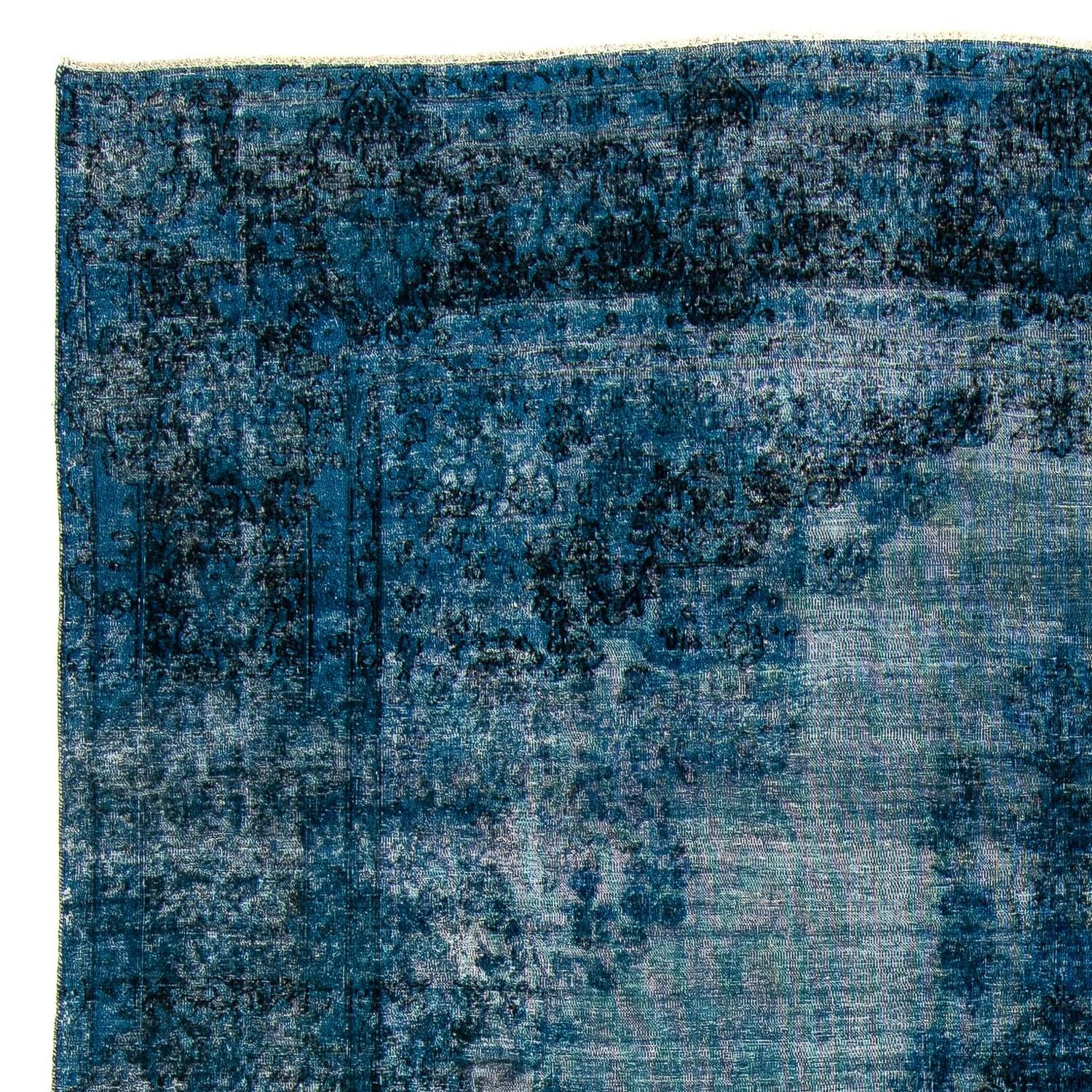 Vintage tæppe - 378 x 295 cm - mørkeblå