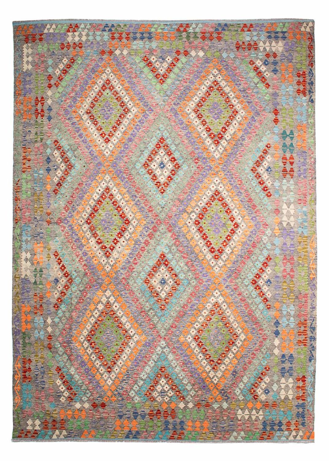 Kelim-tæppe - orientalsk - 349 x 257 cm - flerfarvet