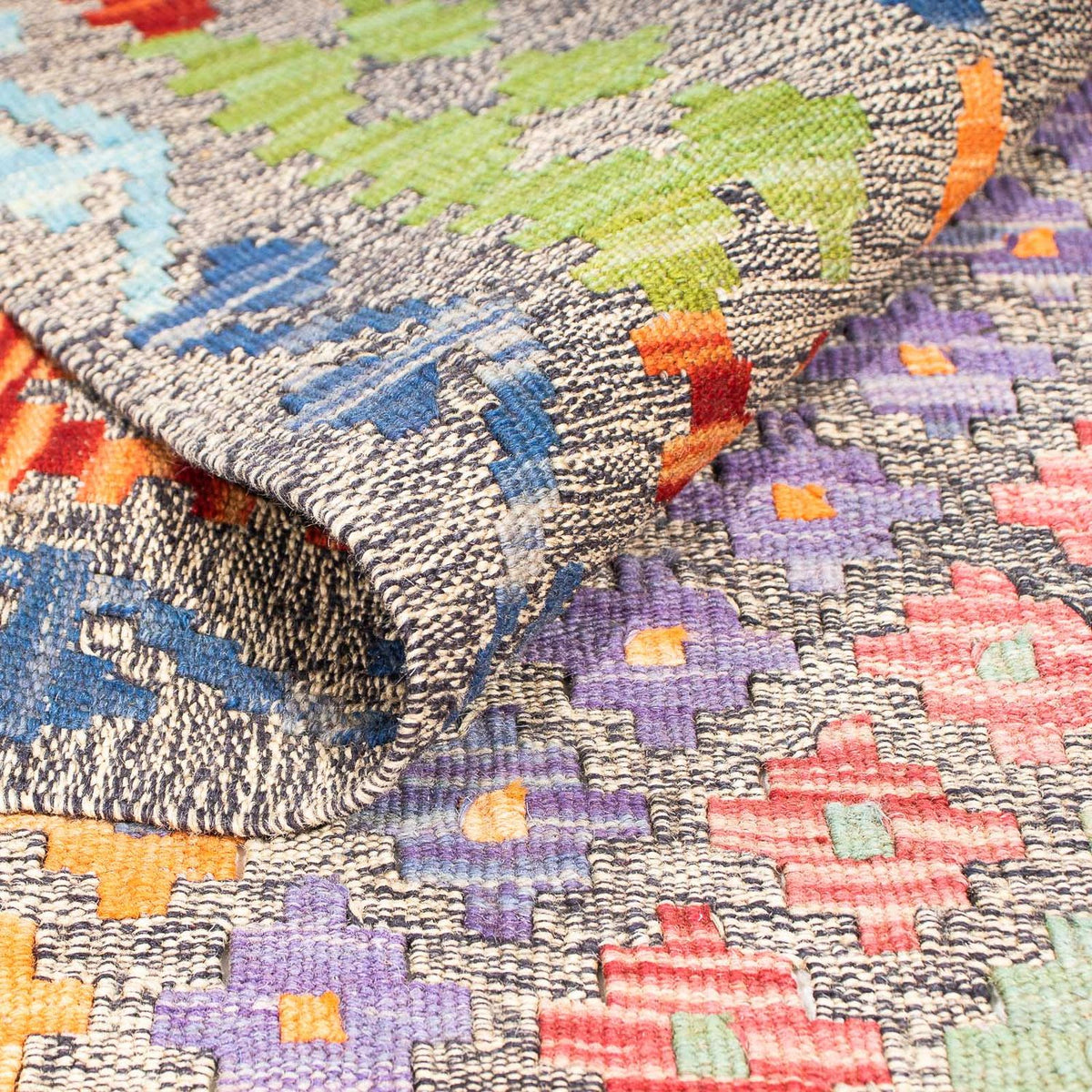 Kelim-tæppe - orientalsk - 349 x 257 cm - flerfarvet