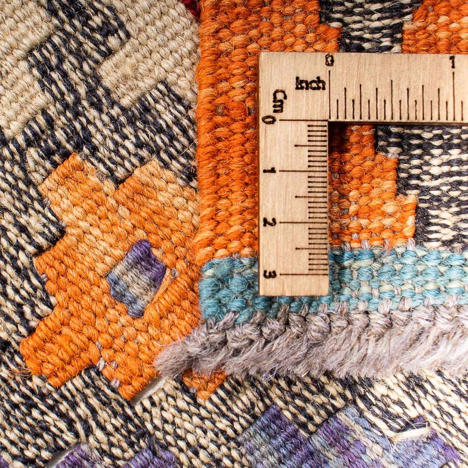 Kelim-tæppe - orientalsk - 349 x 257 cm - flerfarvet