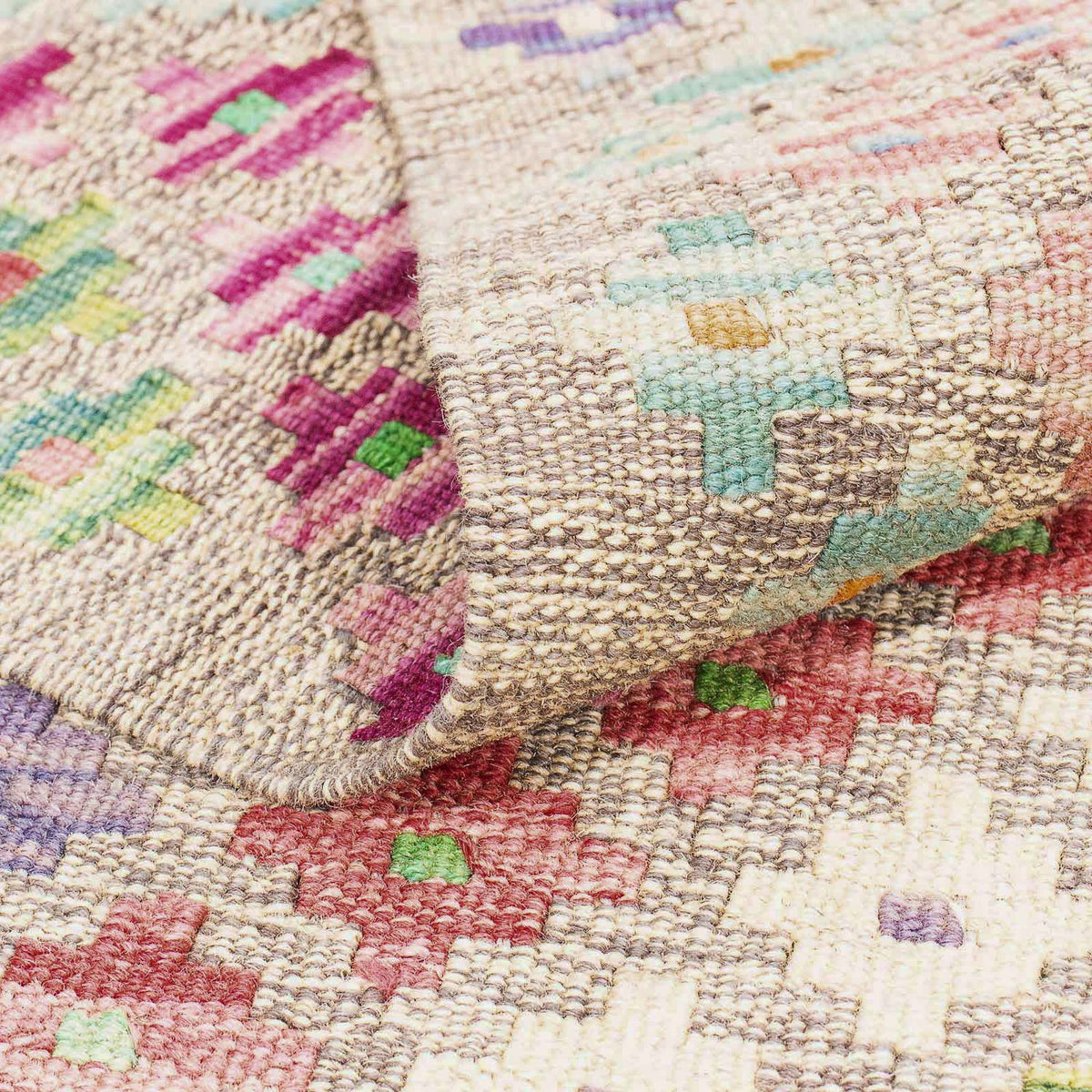 Kelim Carpet - Splash - 298 x 210 cm - flerfarvet