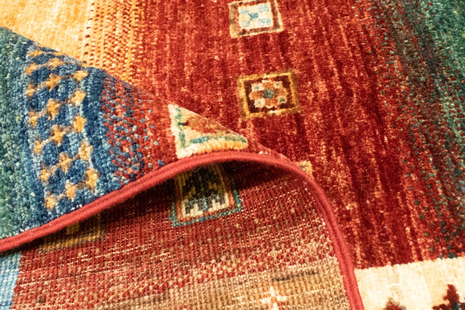 Gabbeh Tæppe - Loribaft Persisk - 214 x 152 cm - flerfarvet