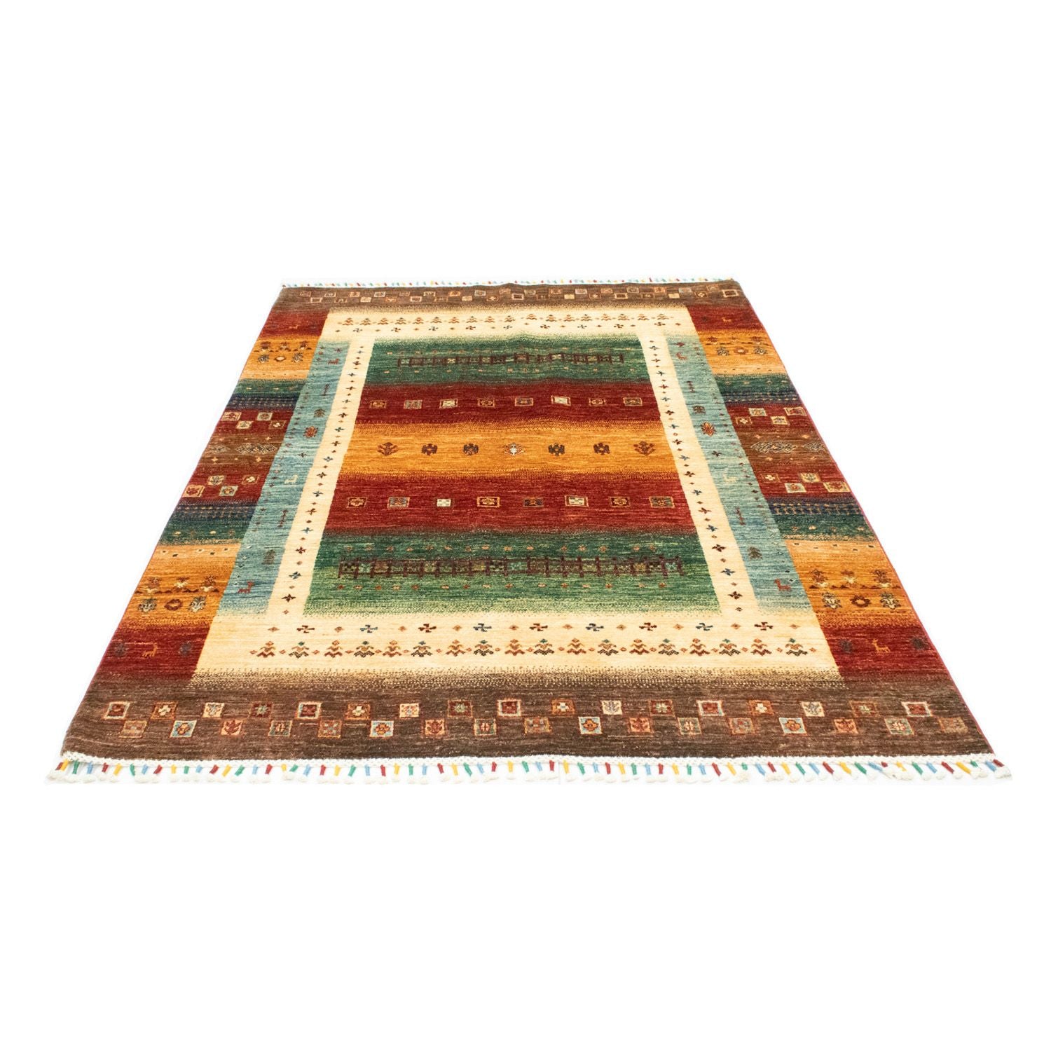 Gabbeh Tæppe - Loribaft Persisk - 214 x 152 cm - flerfarvet