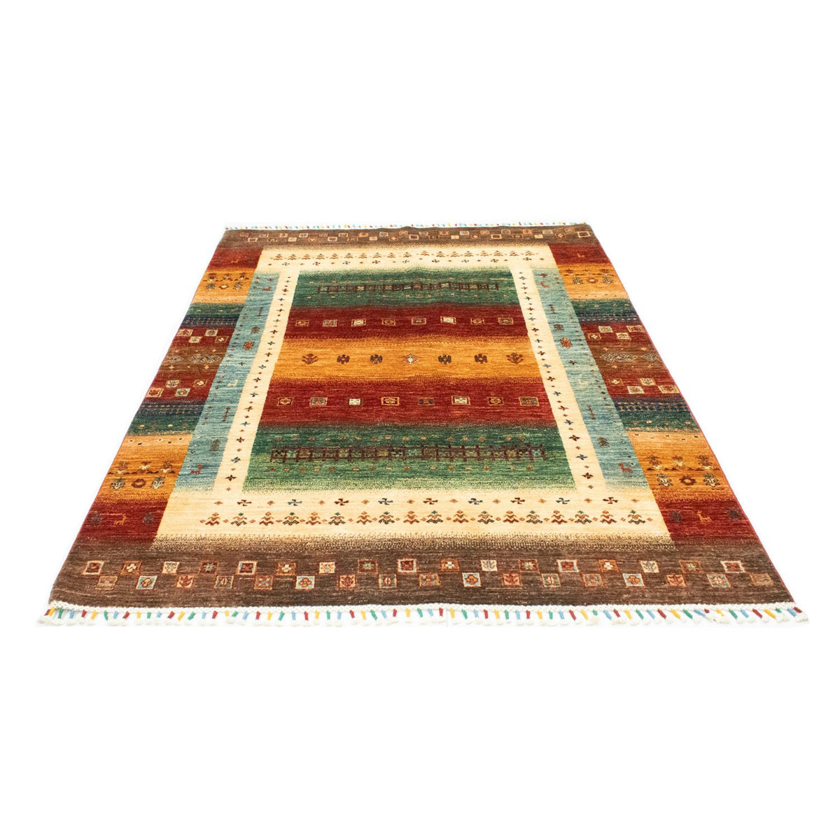 Gabbeh Tæppe - Loribaft Persisk - 214 x 152 cm - flerfarvet