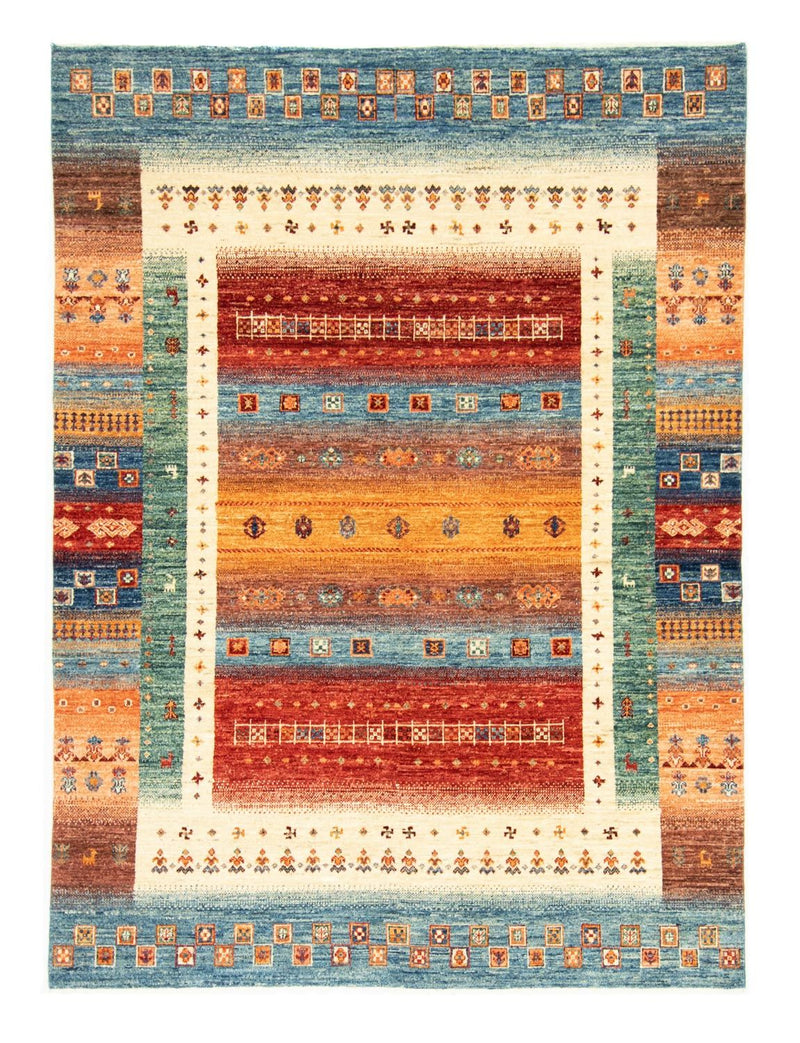 Gabbeh Tæppe - Loribaft Persisk - 197 x 151 cm - flerfarvet