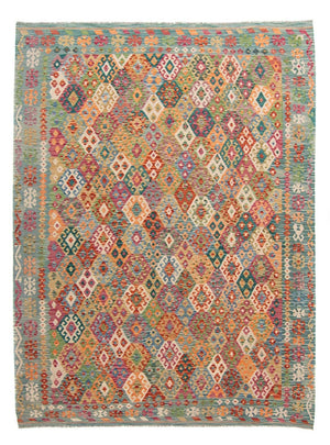 Kelim Carpet - Splash - 341 x 263 cm - flerfarvet