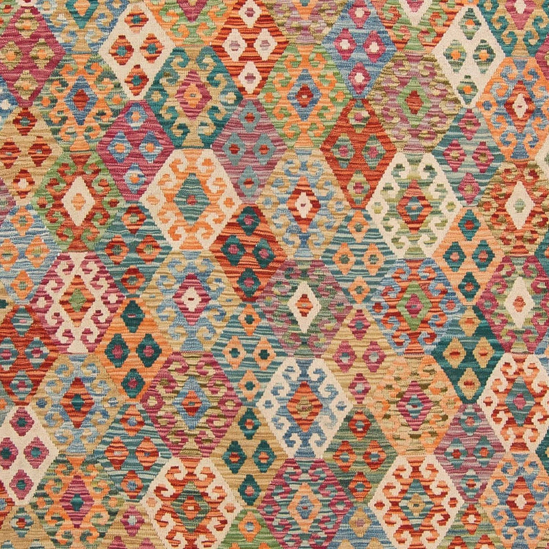 Kelim Carpet - Splash - 341 x 263 cm - flerfarvet
