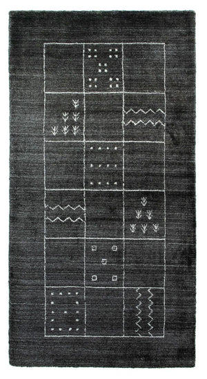 Vintage tæppe - 140 x 70 cm - mørkegrå