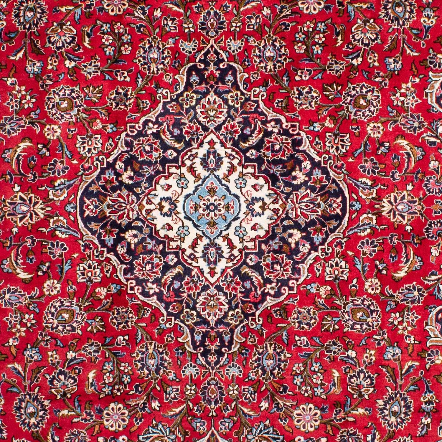 Persisk tæppe - Keshan - 354 x 253 cm - mørkerød