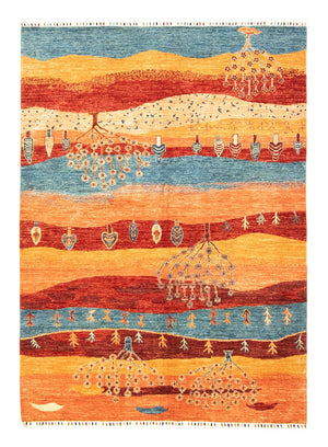 Gabbeh Tæppe - Loribaft Persisk - 204 x 150 cm - flerfarvet