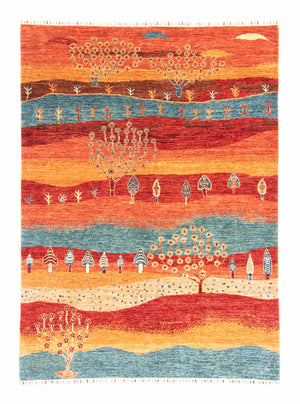 Gabbeh Tæppe - Loribaft Persisk - 206 x 157 cm - flerfarvet