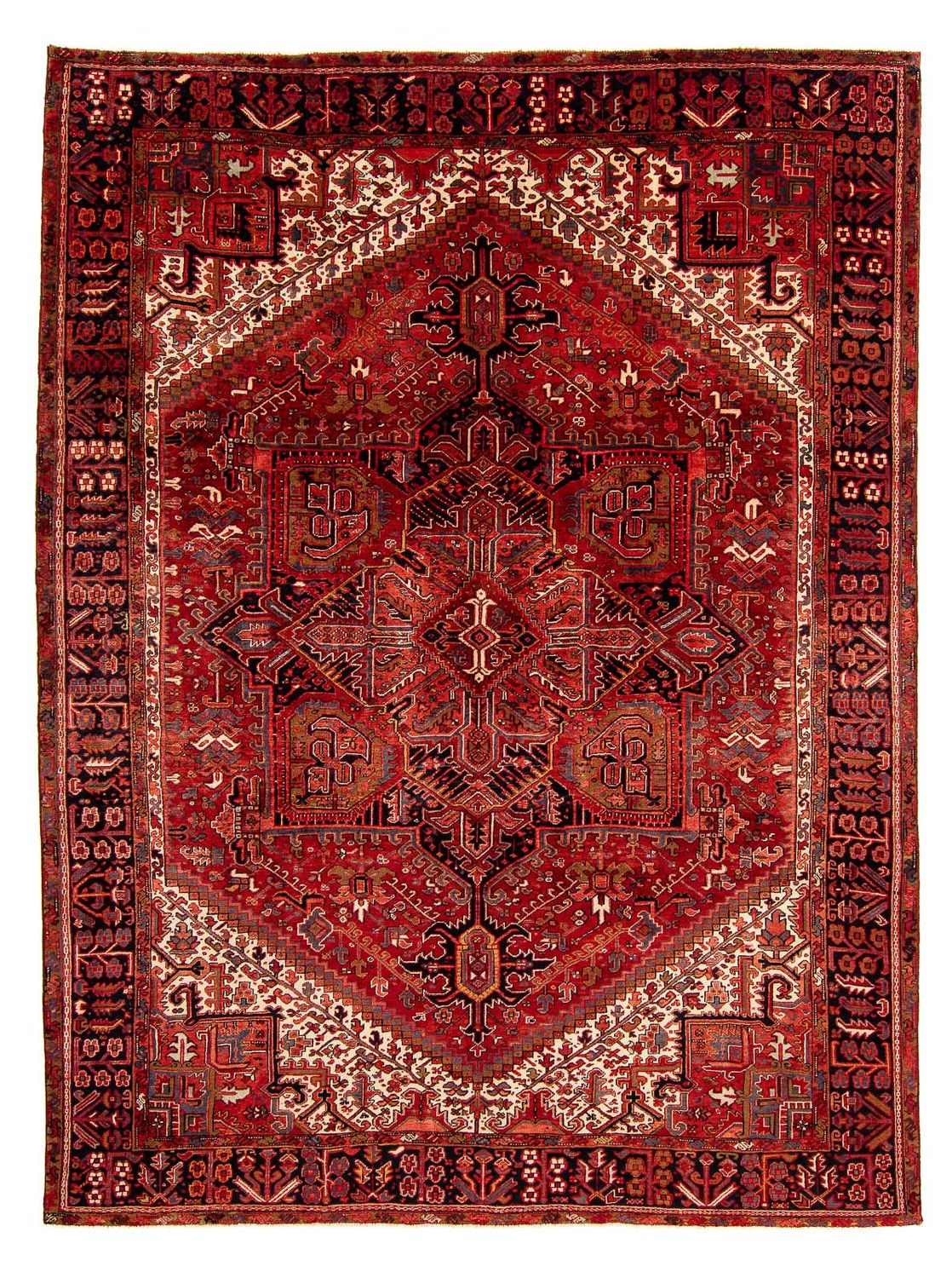 Persisk tæppe - Nomadisk - 387 x 307 cm - mørkerød