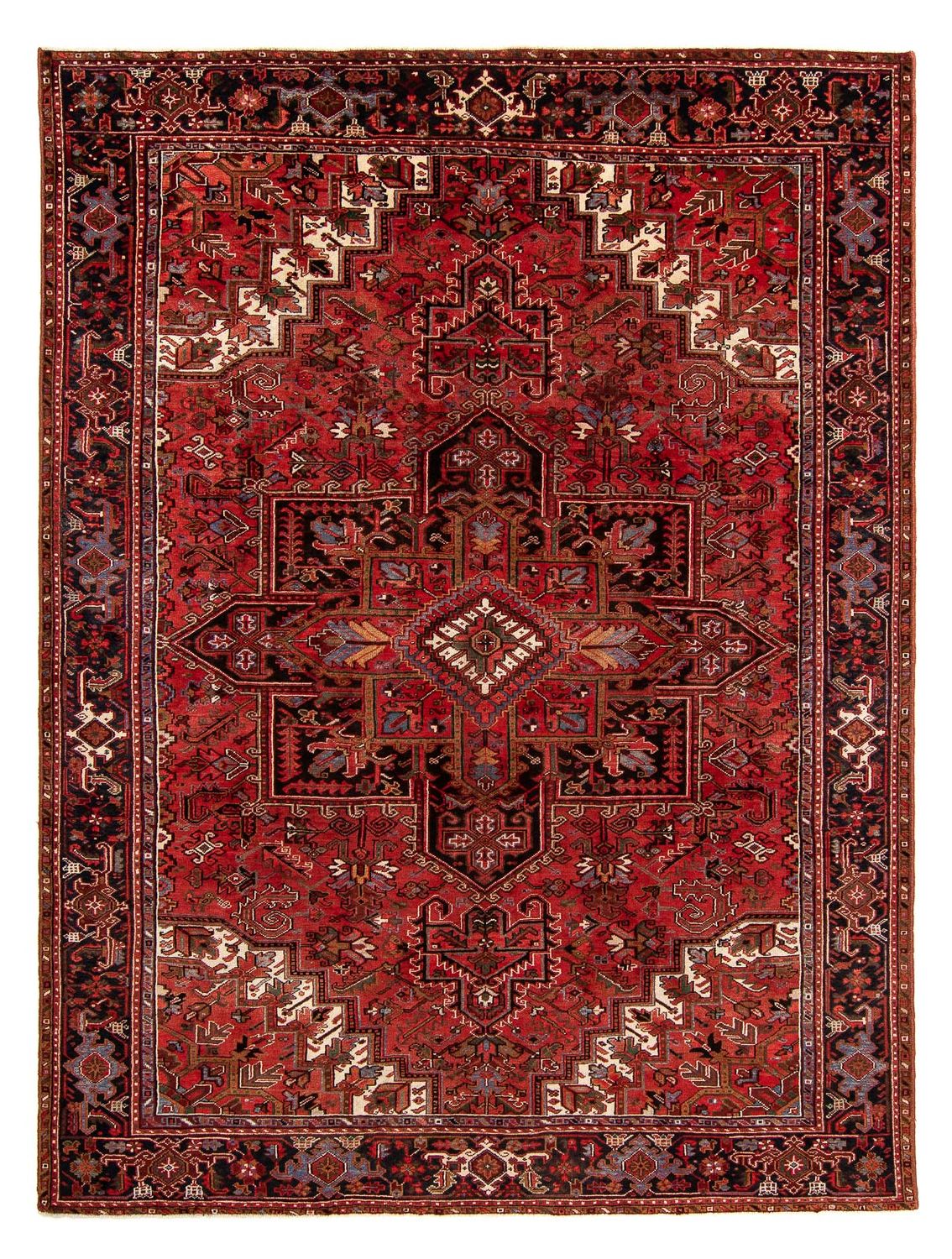 Persisk tæppe - Nomadisk - 386 x 305 cm - mørkerød