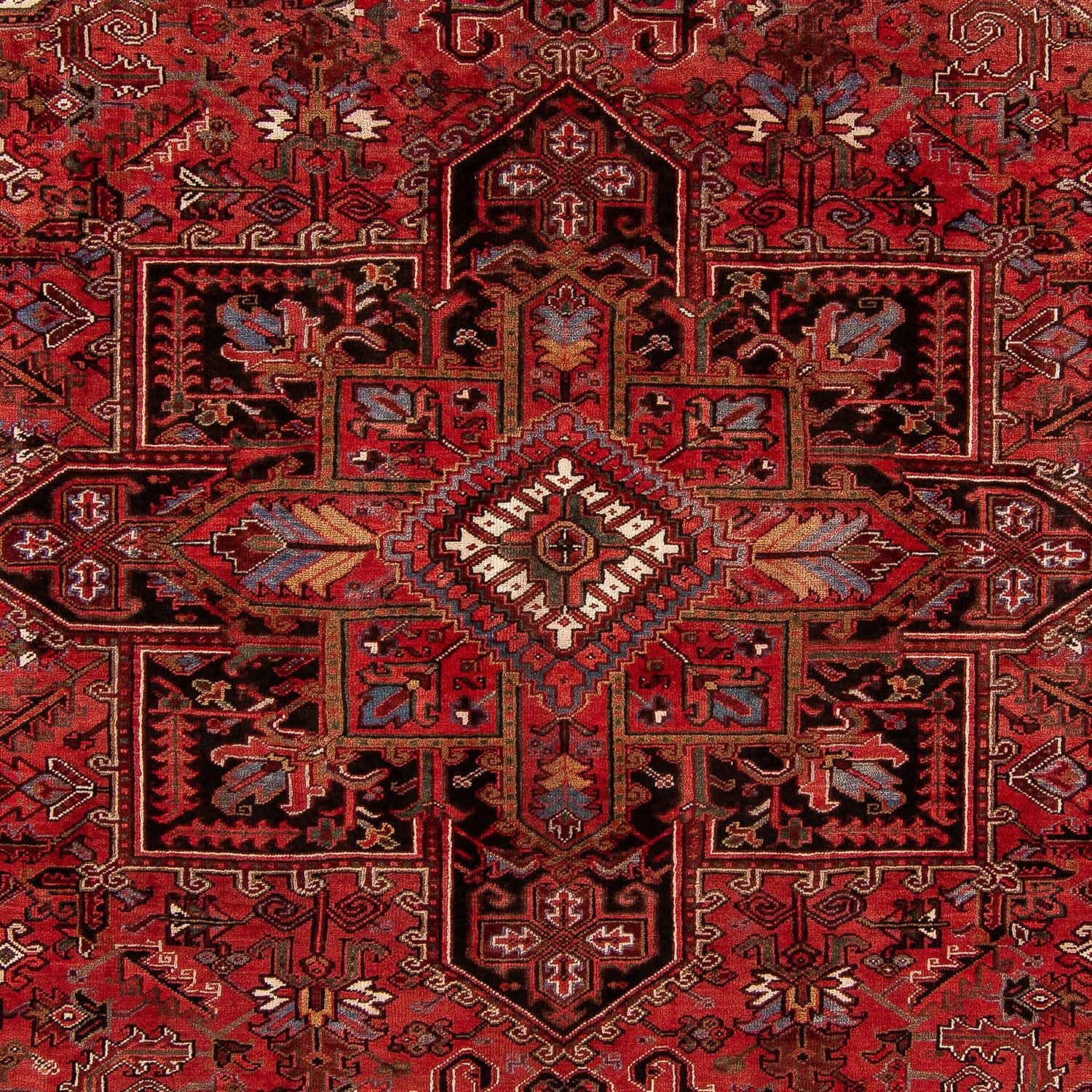 Persisk tæppe - Nomadisk - 386 x 305 cm - mørkerød