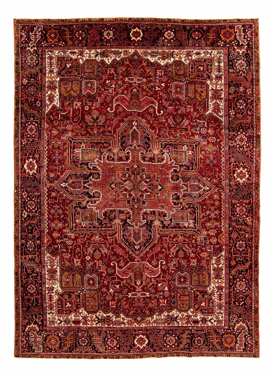 Persisk tæppe - Nomadisk - 368 x 272 cm - mørkerød