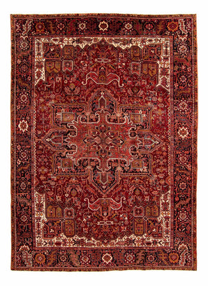 Persisk tæppe - Nomadisk - 368 x 272 cm - mørkerød