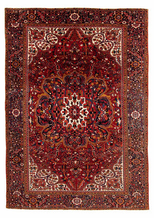 Persisk tæppe - Nomadisk - 405 x 296 cm - mørkerød