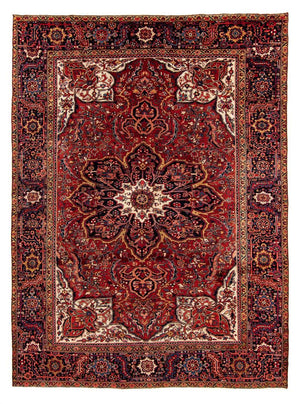 Persisk tæppe - Nomadisk - 373 x 268 cm - mørkerød