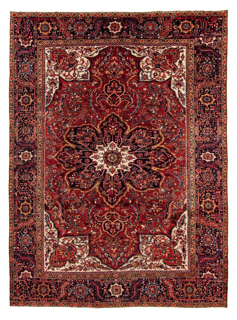 Persisk tæppe - Nomadisk - 373 x 268 cm - mørkerød