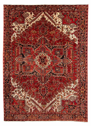 Persisk tæppe - Nomadisk - 377 x 306 cm - mørkerød