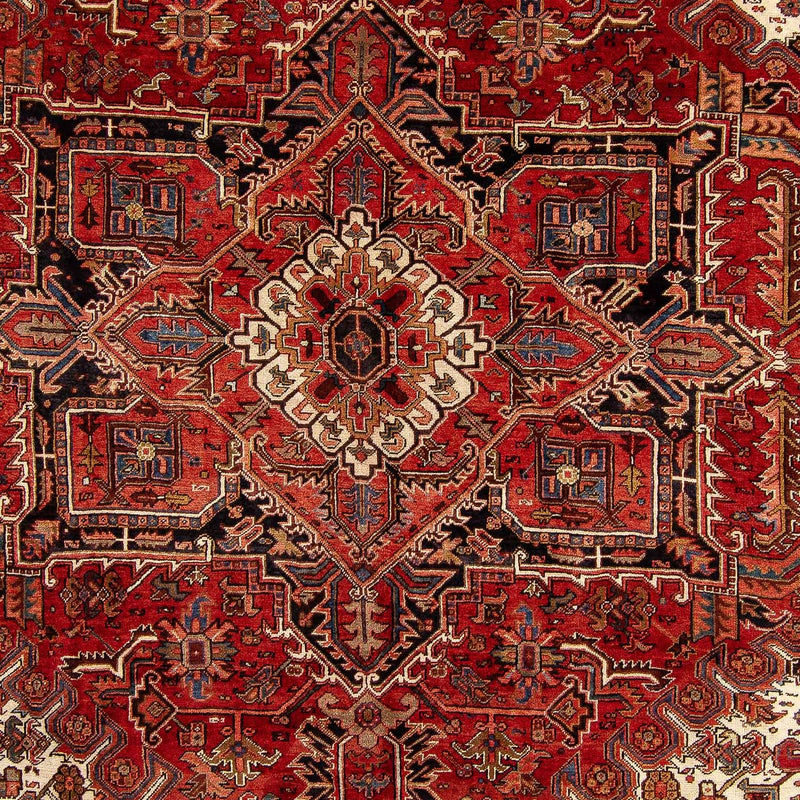 Persisk tæppe - Nomadisk - 377 x 306 cm - mørkerød
