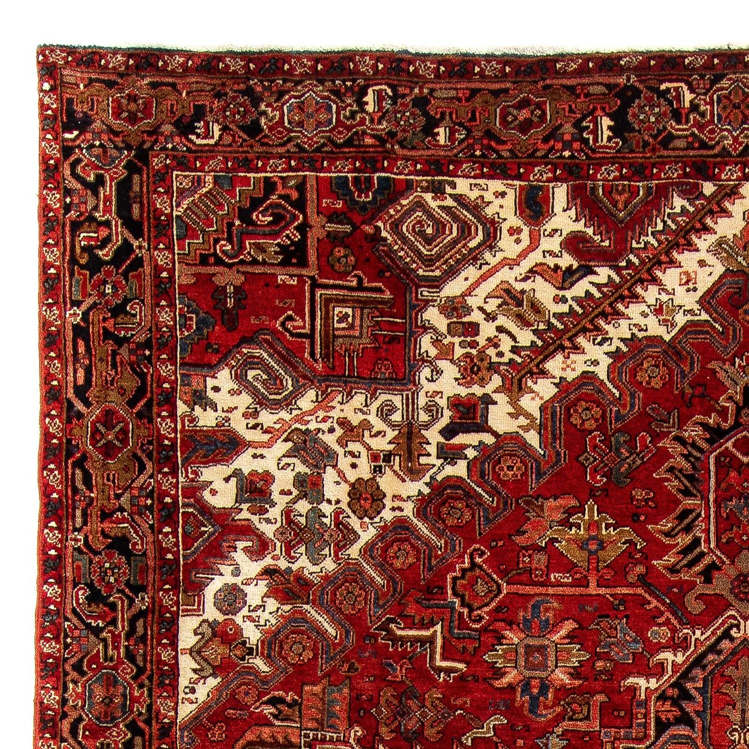 Persisk tæppe - Nomadisk - 377 x 306 cm - mørkerød
