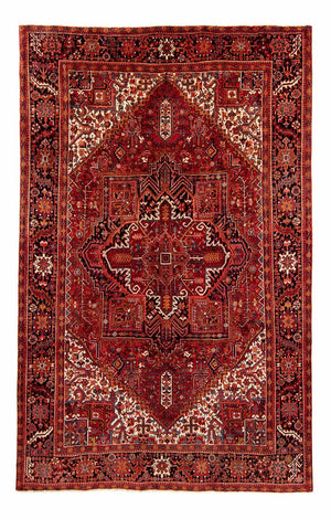 Persisk tæppe - Nomadisk - 374 x 295 cm - mørkerød