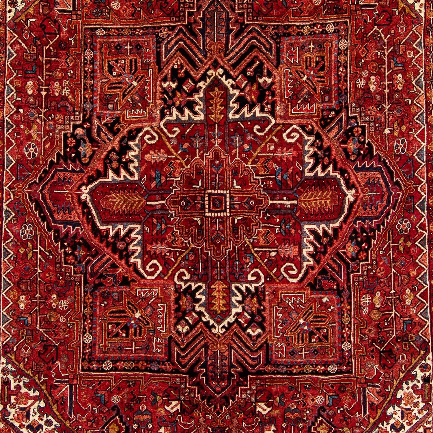 Persisk tæppe - Nomadisk - 374 x 295 cm - mørkerød