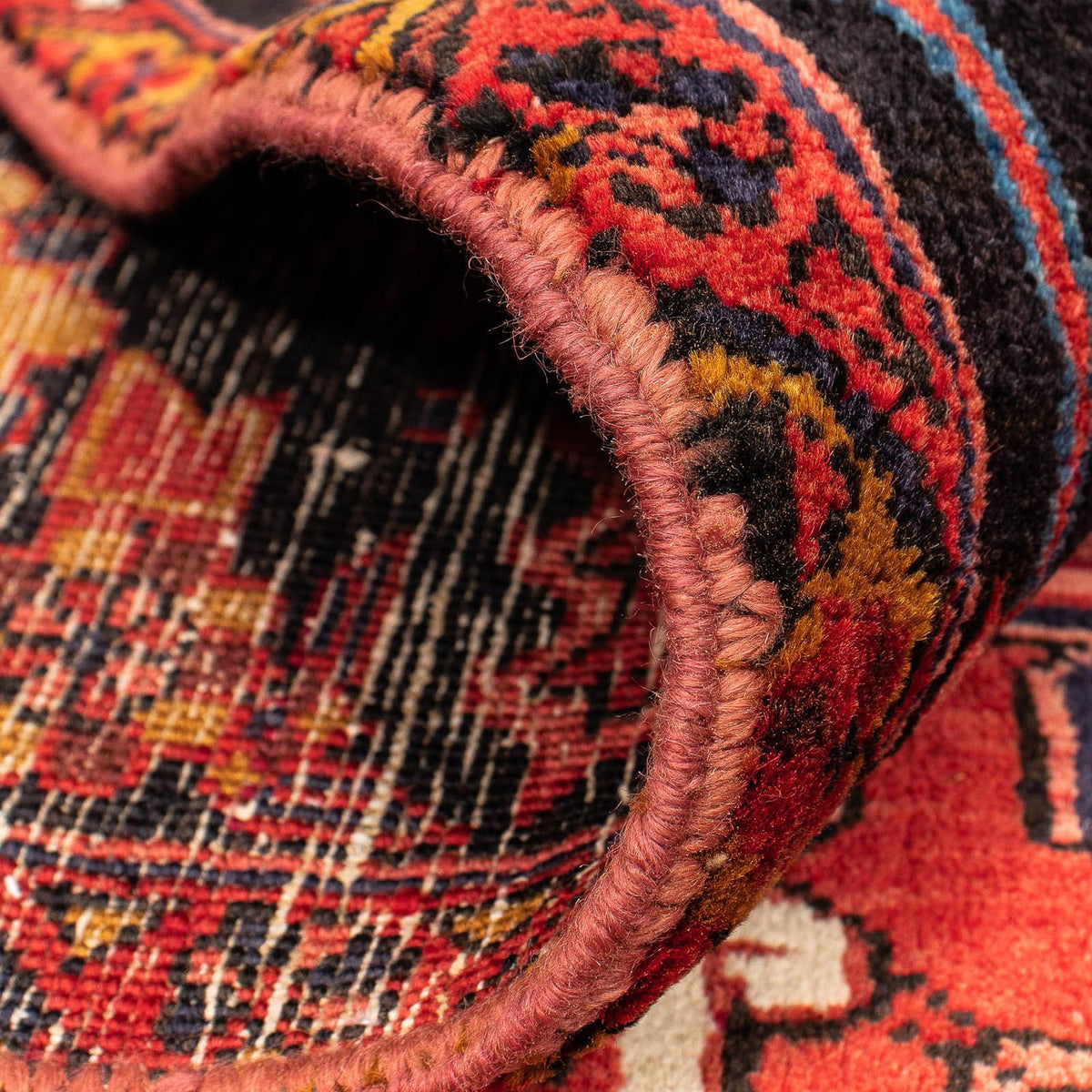 Persisk tæppe - Nomadisk - 391 x 286 cm - mørkerød